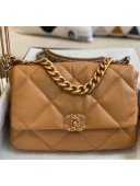 Chanel Lambskin Large Chanel 19 Flap Bag AS1161 Dark Beige 2020 Top Quality