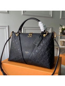 Louis Vuitton V Tote MM Embossed Monogram Leather M44422 Black 2019