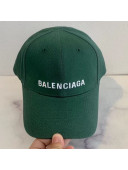 Balenciaga Logo Canvas Baseball Hat Green 2021 23