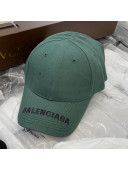 Balenciaga Logo Canvas Baseball Hat Green 2021 17