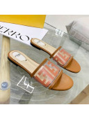 Fendi FF Transparent Flat Slide Sandals Brown 01 2021