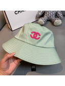 Chanel Contrast CC Nylon Bucket Hat Light Green 2021