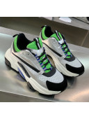 Dior B22 Sneaker in Calfskin And Technical Mesh Silver/Green 2020