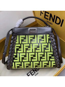 Fendi Lace Side Transparent Peekaboo Mini Top Handle Bag Green 2019