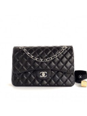 Chanel Jumbo Quilted Lambskin Classic Large Flap Bag Black 2020