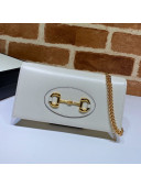 Gucci Horsebit 1955 Leather Wallet with Chain WOC ‎621892 White 2020