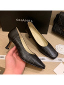 Chanel Vintage Perforated Leather Pumps 7cm Black 2021