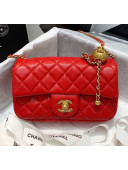 Chanel Lambskin & Gold-Tone Metal Flap Bag AS1787 Red 2020