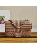 Prada Diagramme Leather Flap Shoulder Bag 1BD108 Apricot 2020