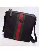 Gucci Web GG Black Canvas Messenger Bag 471454 