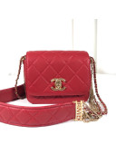 Chanel Quilted Calfskin Flap Bag with Chain Tassel Strap AS2051 Red 2020 TOP