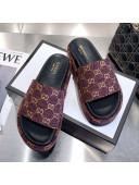 Gucci GG Canvas Platform Slide Sandal 573018 Grape Purple 2021