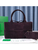 Bottega Veneta Arco Tote Bag in Maxi-Woven Suede Grape Purple 2021 614486