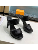 Louis Vuitton Monogram Leather Heel Sandals 10.5cm Black 2021