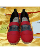 Fendi FF Mesh and Canvas Espadrilles Red 2019