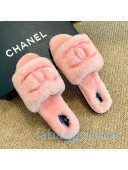 Chanel Wool Flat Sandals Pink 2020