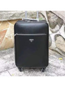 New Prada Saffiano Leather Logo Luggage 20 inches Black 2021