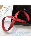 Chanel Calfskin Belt 25mm with Matte CC Buckle Red 2020