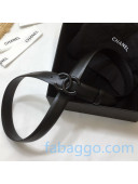 Chanel Calfskin Belt 25mm with Matte CC Buckle Black 2020