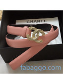 Chanel Calfskin Belt 20mm with Twist Metal CC Buckle Pink 2020