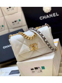 Chanel 19 Small Flap Bag AS1160 in Original Goatskin White Top Quality