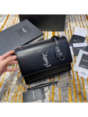 Saint Laurent Sunset Medium Bag in Smooth Leather 442906 Black/Silver 2020