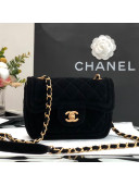 Chanel Velvet Mini Flap Bag AS2957 Black 2022