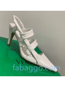 Bottega Veneta Lambskin Twisted Straps Point Sandals 85mm Heel White 2020