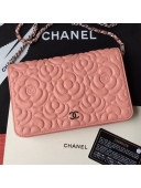 Chanel Camellia Wallet on Chain WOC  A82336 Pink 2019