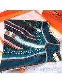 Hermes Silk and Cashmere Square Scarf 140x140cm H2081015 Peacock Blue 2020