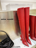 Amina Muaddi Calfskin Over-Knee High Boots 9.5cm Red 2021 111209