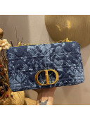 Dior Medium Caro Bag in Blue Flowers Cannage Denim 2021