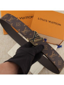 Louis Vuitton LV Initials Monogram Canvas Reversible Belt 40mm with LV Buckle 2019