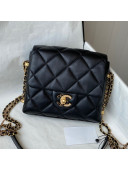 Chanel Lambskin Chain Mini Square Flap Bag AS2588 Black 2021