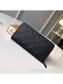 Louis Vuitton Men's Zippy Wallet in Monogram Embossed Leather M60017 Black 2020