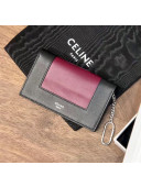 Celine Bicolour Frame Card Holder Burgundy/Black 2020