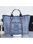 Chanel Mixed Fibers And Calfskin Shopping Bag A66941 Blue 2020