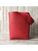 Celine Sangle Bucket Bag in Soft Grained Calfskin Red 2018