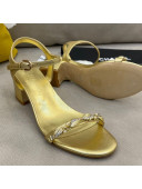 Chanel Goatskin Leaf Charm Sandals G37336 Gold 2021