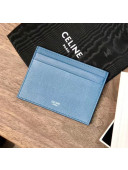 Celine Multifunction Card Holder in Grained Calfskin Blue 2020