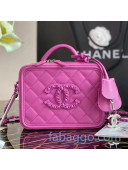 Chanel Quilted Matte Leather Small Vanity Case AS1785 Purple 2020