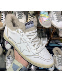 Golden Goose Ball Star Sneakers in Shearling and Calfskin White 2020