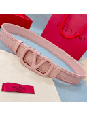 Valentino Wrap VLogo Calfskin Belt with 4cm V Buckle Pink 2021