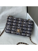 Chanel Glittered Tweed Mini Flap Bag A69900 Navy Blue/Gray/Gold 2021