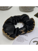 Chanel Leather Chain Hair Ring Accessory Black 2021