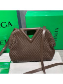 Bottega Veneta Small Point Top Handle Bag in Lozenge Quilted Leather Fondant Brown 2021
