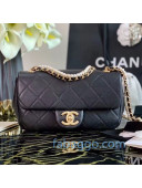 Chanel Quilted Calfskin Flap Bag with Pearl and Chain Strap AS2210 Black 2020