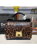 Dolce&Gabbana Medium Sicily Leopard Print Leather Top Handle Bag 2019