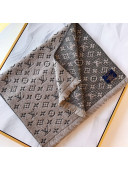 Louis Vuitton Monogram Wool Scarf for Men LVS06 Light Grey 2021