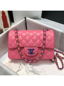 Chanel Lambskin & Rainbow Metal Mini Flap Bag A69900 Pink 2021